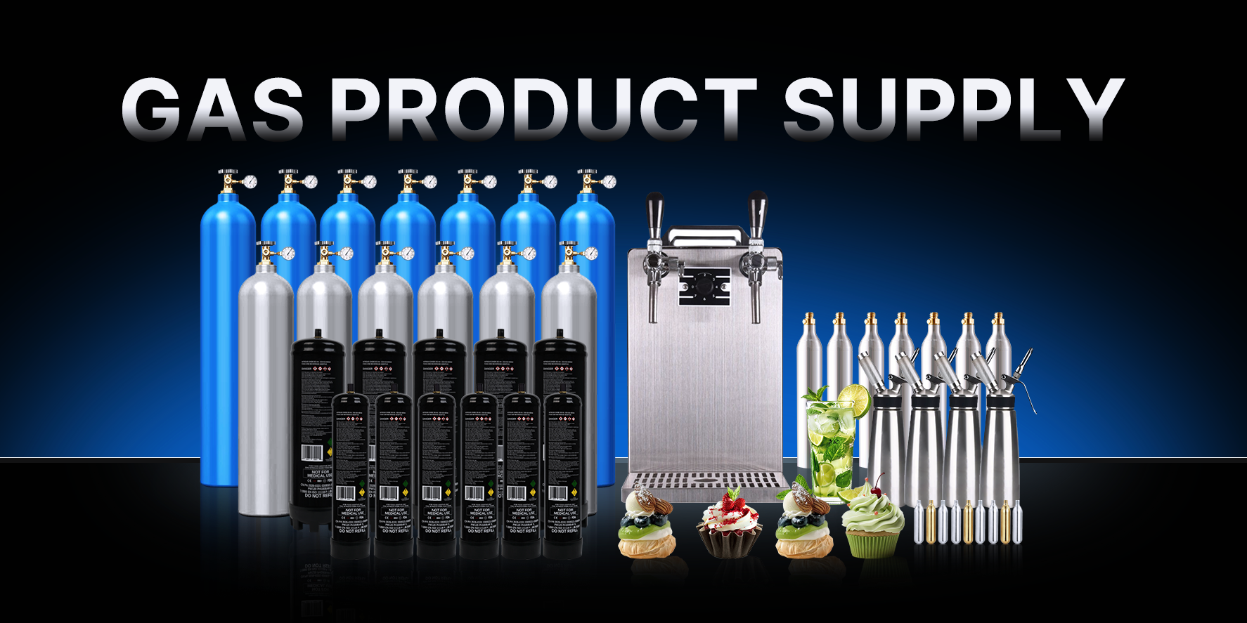 Food-grade gas, beverage and culinary supply for commercial operations